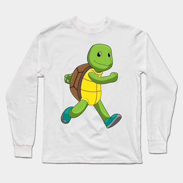 Turtle as Runner at Running Long Sleeve T-Shirt by Markus Schnabel